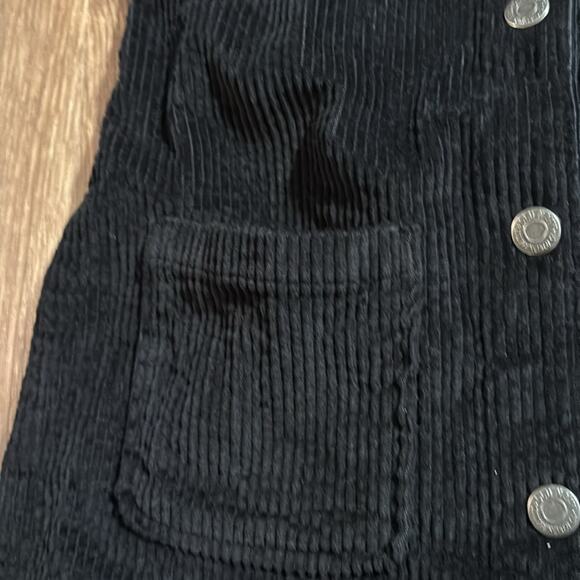 NWT Old Navy Girls Sleeveless Button Front Corduroy Dress Small Black 6-7 - Picture 3 of 5